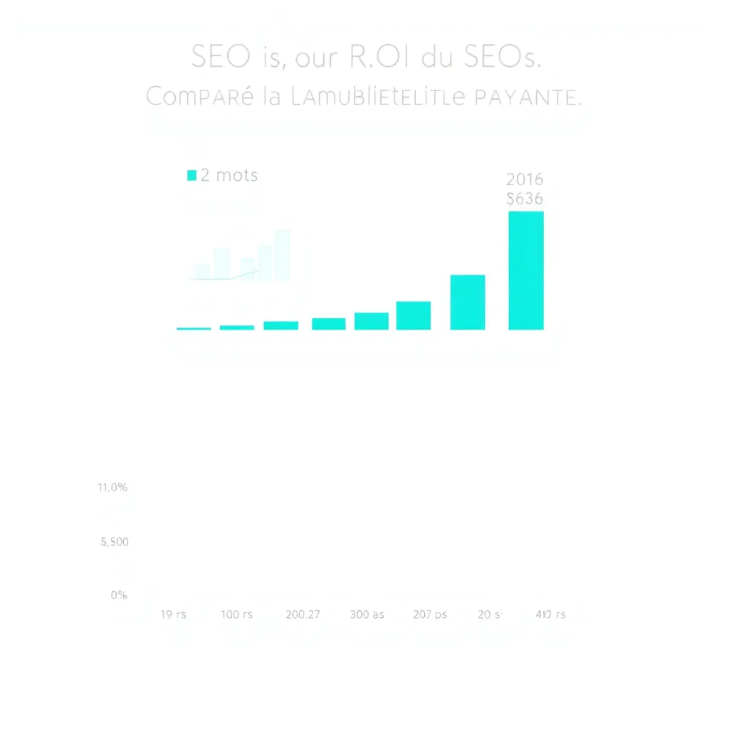 Graphique illustrant le ROI du SEO sur 12 mois comparé à la publicité payante - agence SEO Allier - of-coaching.fr