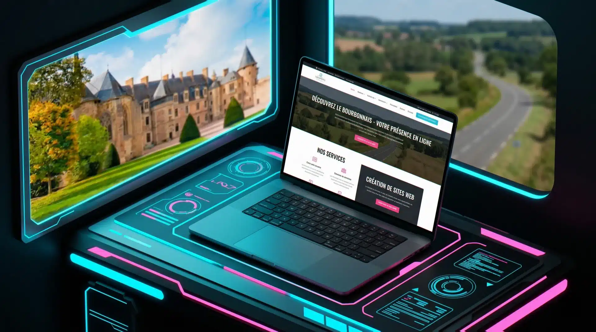 Agence web Lapalisse (03120) : création de site WordPress et SEO local pour les pros du carrefour RN7 et du château de La Palice