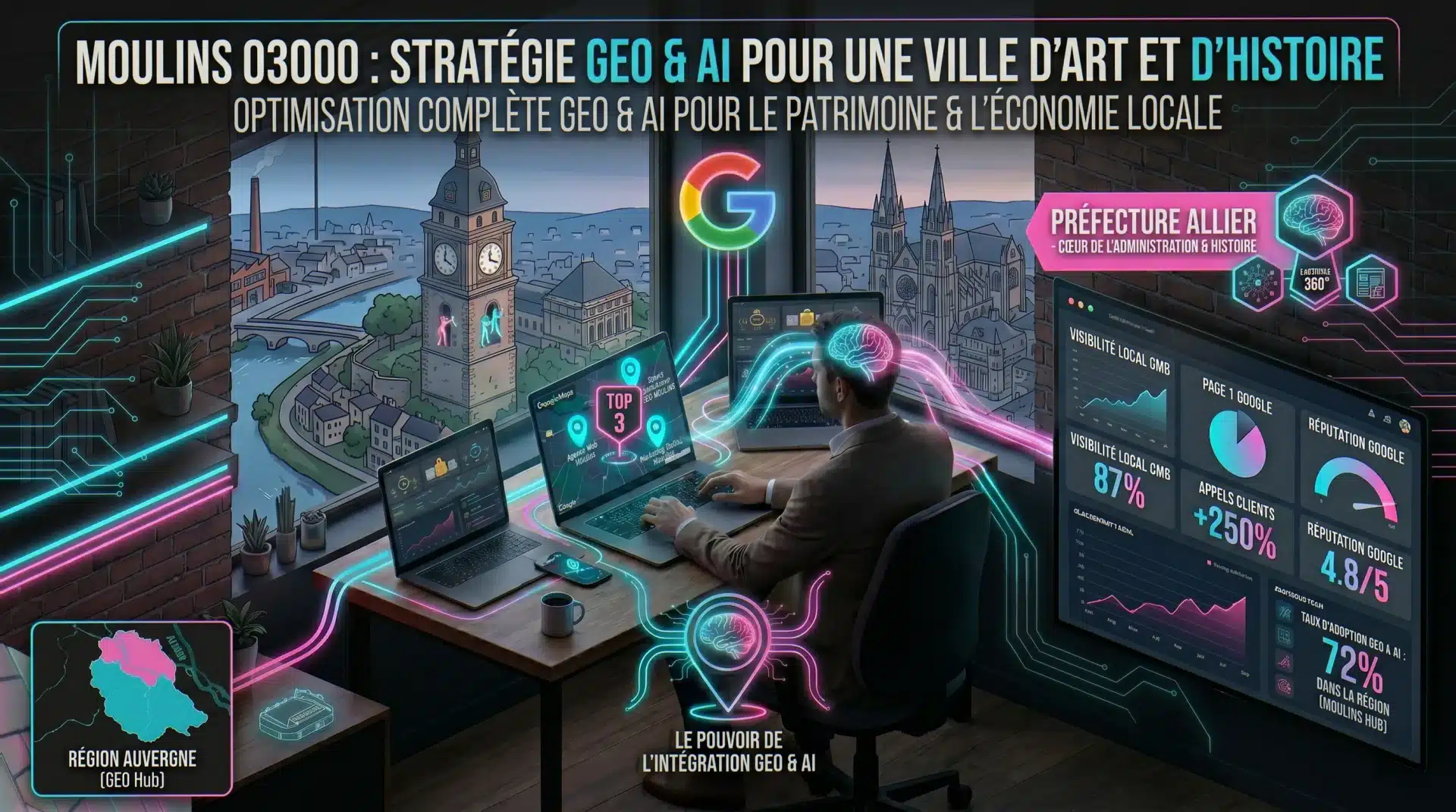 Consultant SEO Moulins : Claude Barbey accompagne artisans et TPE de la préfecture Allier pour dominer Google Maps dans le 03000
